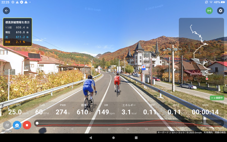 サイクリング画面