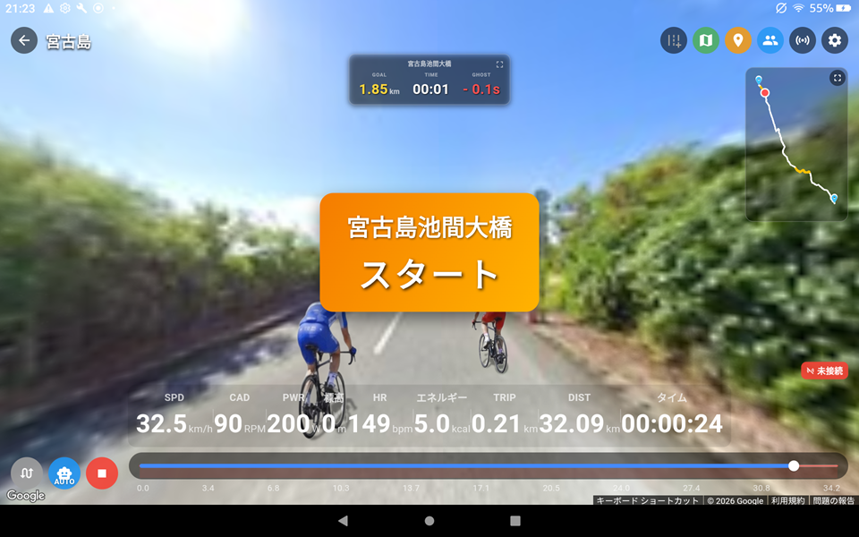 開始通知・完走通知の例